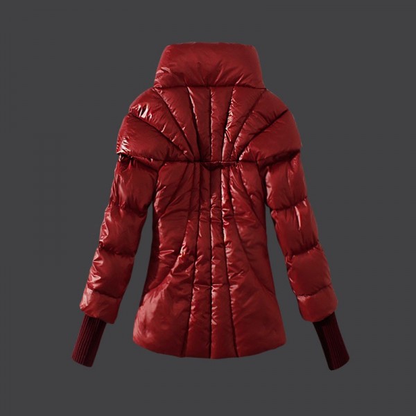Moncler Donna Giù cappotto stand Colalr rosso Presa M1053